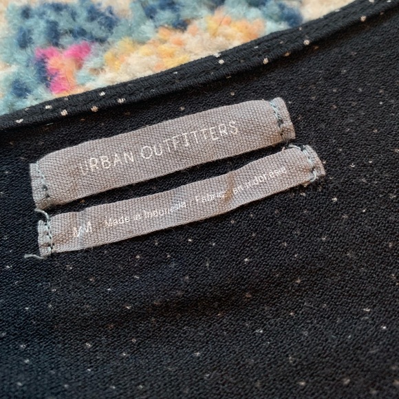 UO Black Polka Dot Long-sleeve Going Out Top - Picture 3 of 4